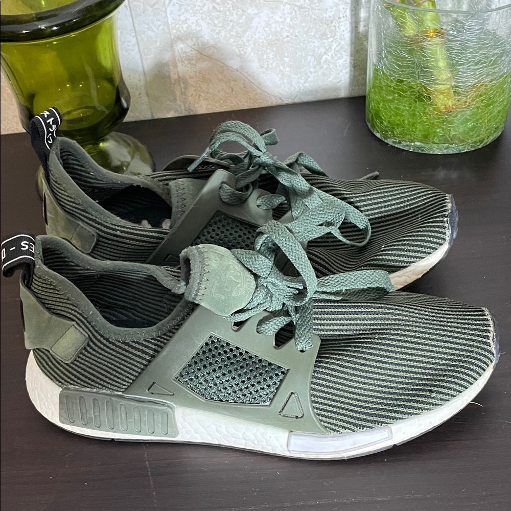 Men’s Adidas Primeknit Olive Cargo Athletic Shoes Sneakers size 7.5